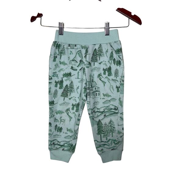 Hill House Home winter toile Green fleece lined jogger pants 3-4Y - Picture 1 of 6